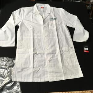 Dickies 37" Unisex Lab Coat 83402 DWHZ White large logo